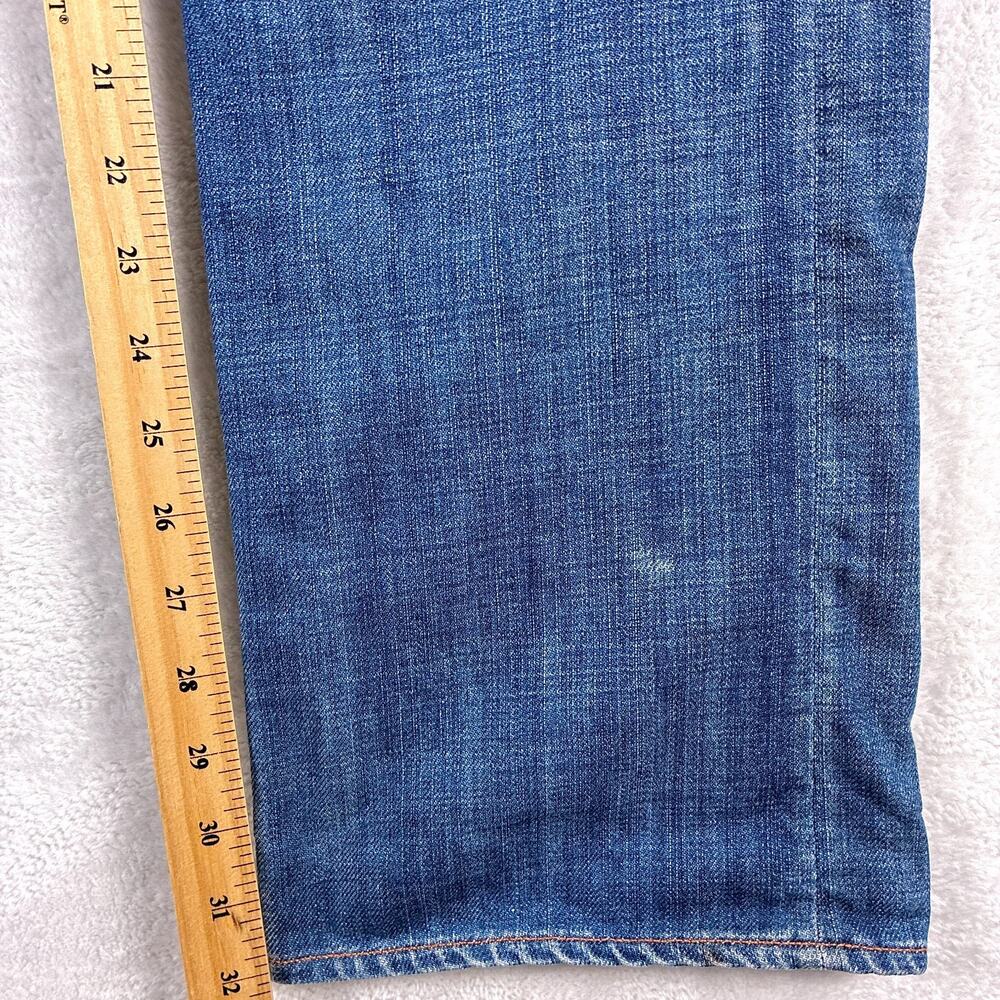 VTG Earnest Sewn Jeans Men 32 Fulton Straight Whiskered Faded Y2K Made in USA - Picture 9 of 13